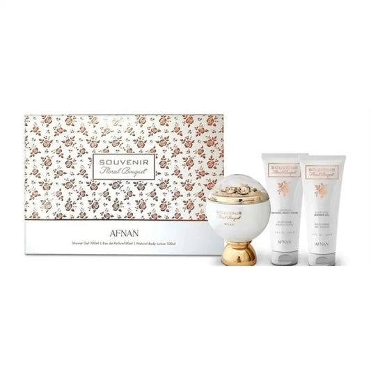 Afnan souvenir floral bouquet edp 100ml / showergel 100 ml / natural body lotion 100ml image 0